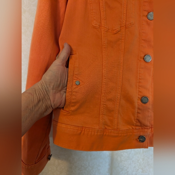 Liverpool Los Angeles Orange Jeans Jacket. Sz. Large - Picture 9 of 12